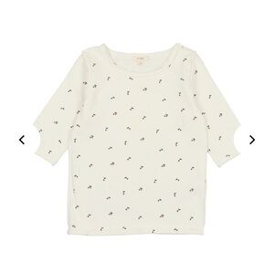 4/$25 Lil Legs THREE QUARTER SLEEVE CHERRY TEE Shirt Ivory Red Girls Size 14